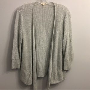 Eileen Fisher S Light Gray open front sweater